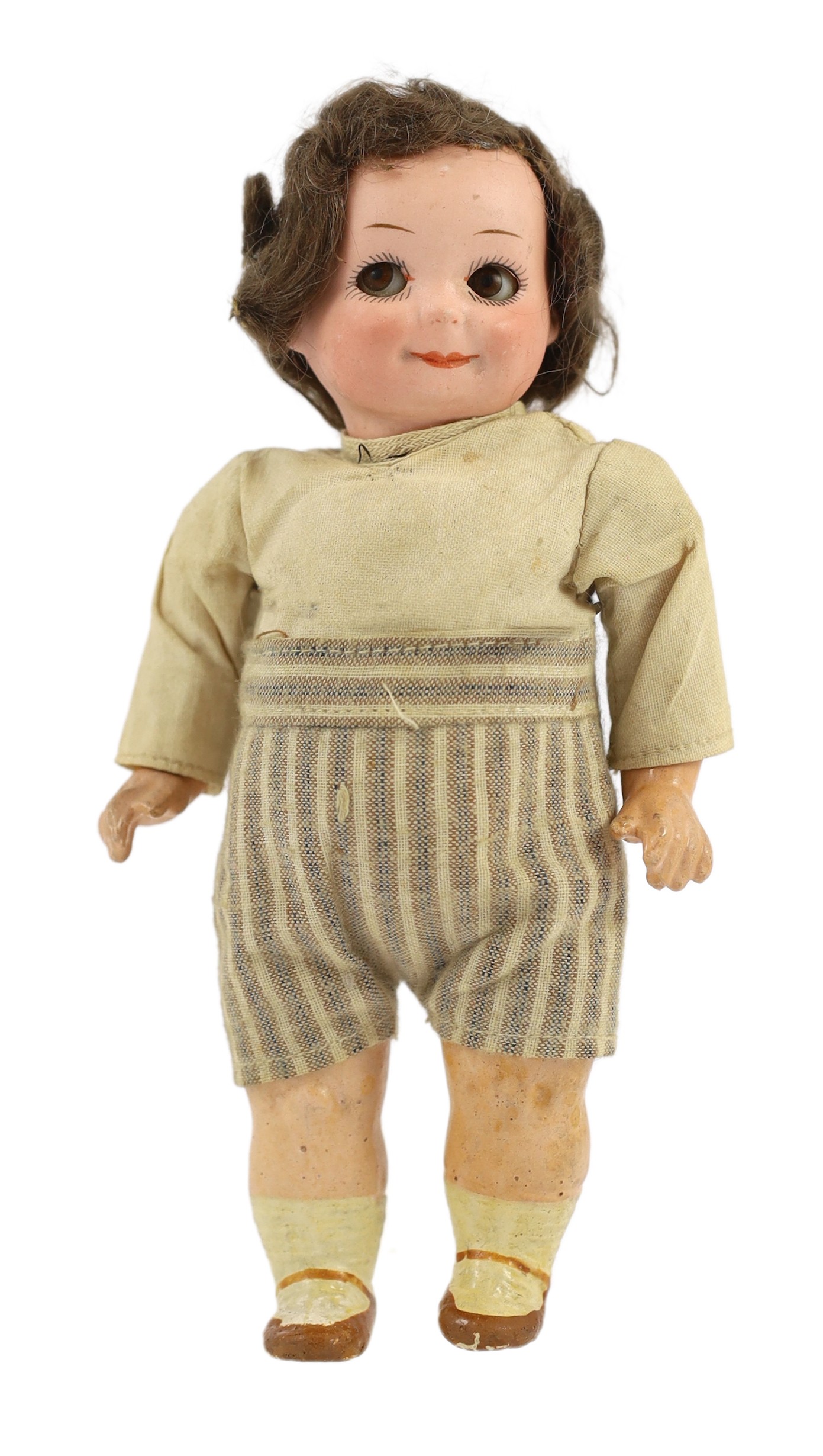 An Armand Marseille bisque character doll, German, circa 1925, 7.5in.